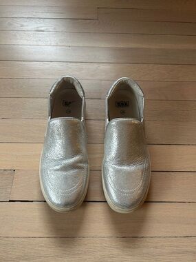 Ash Metallic Silver Slip-On Flats